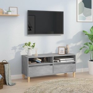 vidaXL, vidaXL TV-Schrank Betongrau 100x34,5x44,5 cm Holzwerkstoff, vidaXL TV-Schrank Betongrau 100x34,5x44,5 cm Holzwerkstoff