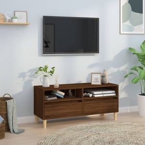 vidaXL, vidaXL TV-Schrank Braun Eichen-Optik 100x34,5x44,5 cm Holzwerkstoff, vidaXL TV-Schrank Braun Eichen-Optik 100x34,5x44,5 cm Holzwerkstoff