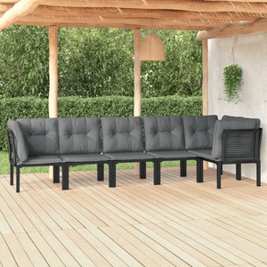 vidaXL, vidaXL 6-tlg. Garten-Lounge-Set Schwarz und Grau Poly Rattan