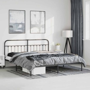 vidaXL, vidaXL Bettgestell mit Kopfteil Metall Schwarz 193x203 cm