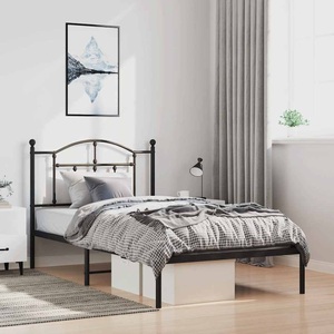 vidaXL, vidaXL Bettgestell mit Kopfteil Metall Schwarz 100x200 cm