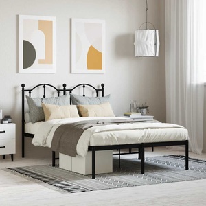 vidaXL, vidaXL Bettgestell mit Kopfteil Metall Schwarz 120x190 cm