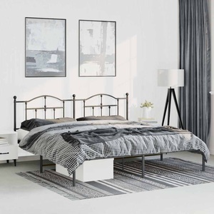 vidaXL, vidaXL Bettgestell mit Kopfteil Metall Schwarz 193x203 cm
