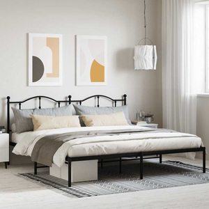 vidaXL, vidaXL Bettgestell mit Kopfteil Metall Schwarz 200x200 cm