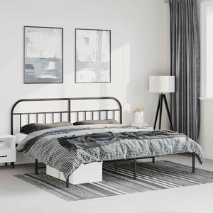 vidaXL, vidaXL Bettgestell mit Kopfteil Metall Schwarz 183x213 cm
