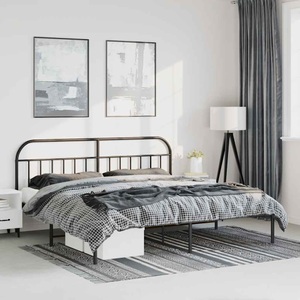 vidaXL, vidaXL Bettgestell mit Kopfteil Metall Schwarz 193x203 cm