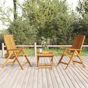 vidaXL, vidaXL 3-tlg. Garten-Lounge-Set Massivholz Teak