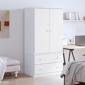 vidaXL, vidaXL Kleiderschrank ALTA Weiß 90x55x170 cm Massivholz Kiefer, vidaXL Kleiderschrank ALTA Weiß 90x55x170 cm Massivholz Kiefer