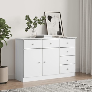 vidaXL, vidaXL Sideboard ALTA Weiß 112x35x73 cm Massivholz Kiefer