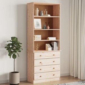 vidaXL, vidaXL Bücherregal mit Schubladen ALTA 77x35x186,5cm Massivholz Kiefer