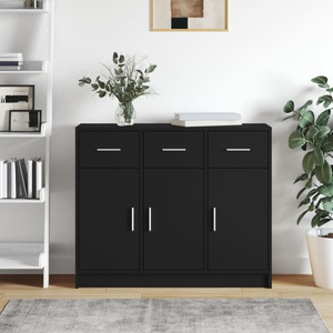 vidaXL, vidaXL Sideboard Schwarz 91x28x75 cm Holzwerkstoff