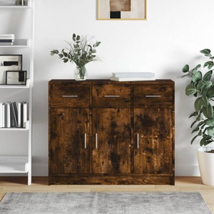vidaXL, vidaXL Sideboard Räuchereiche 91x28x75 cm Holzwerkstoff