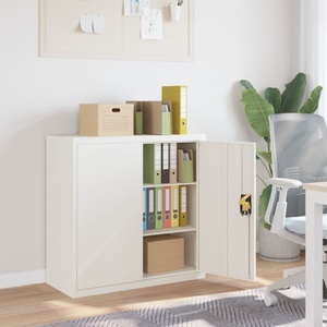 vidaXL, vidaXL Aktenschrank Weiß 90x40x90 cm Stahl, vidaXL Aktenschrank Weiß 90x40x90 cm Stahl