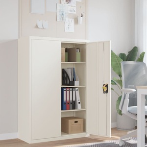 vidaXL, vidaXL Aktenschrank Weiß 90x40x140 cm Stahl, vidaXL Aktenschrank Weiß 90x40x140 cm Stahl