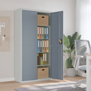 vidaXL, vidaXL Aktenschrank Hellgrau und Dunkelgrau 90x40x180 cm Stahl, vidaXL Aktenschrank Hellgrau und Dunkelgrau 90x40x180 cm Stahl
