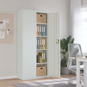 vidaXL, vidaXL Aktenschrank Hellgrau 90x40x200 cm Stahl, vidaXL Aktenschrank Hellgrau 90x40x200 cm Stahl