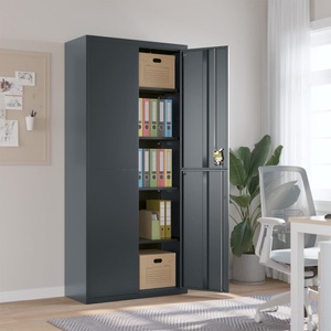 vidaXL, vidaXL Aktenschrank Anthrazit 90x40x200 cm Stahl, vidaXL Aktenschrank Anthrazit 90x40x200 cm Stahl