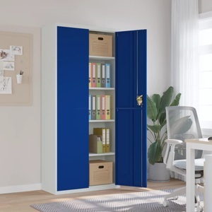 vidaXL, vidaXL Aktenschrank Hellgrau und Blau 90x40x200 cm Stahl, vidaXL Aktenschrank Hellgrau und Blau 90x40x200 cm Stahl