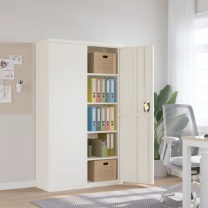 vidaXL, vidaXL Aktenschrank Weiß 105x40x180 cm Stahl, vidaXL Aktenschrank Weiß 105x40x180 cm Stahl