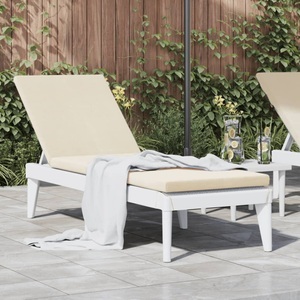 vidaXL, vidaXL Sonnenliege mit Auflage Weiß 186x60x29 cm PP, vidaXL Sonnenliege mit Auflage Weiß 186x60x29 cm PP