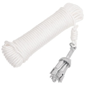 vidaXL, vidaXL Klappanker mit Seil Silbern 0,7 kg Temperguss, vidaXL Klappanker mit Seil Silber 0,7 kg Feuerverzinktes Gusseisen