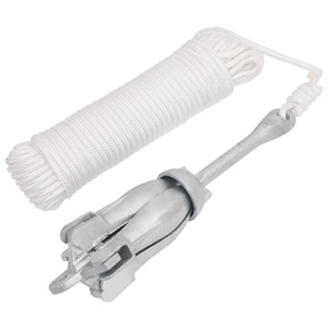 vidaXL, vidaXL Klappanker mit Seil Silbern 4 kg Temperguss, vidaXL Klappanker mit Seil Silber 4 kg feuerverzinktes Gusseisen