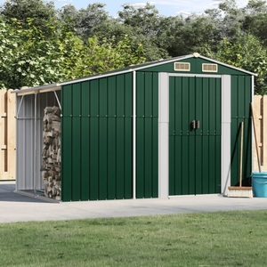 vidaXL, vidaXL Gerätehaus Grün 277x192,5x179 cm Verzinkter Stahl, VidaXL - Gartenhaus stahl, One Size, Grün