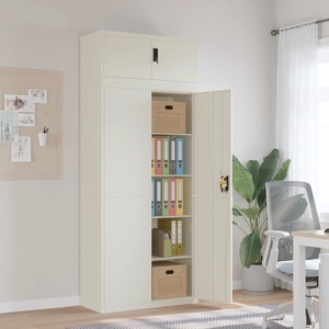 vidaXL, vidaXL Aktenschrank Weiß 90x40x220 cm Stahl, vidaXL Aktenschrank Weiß 90x40x220 cm Stahl