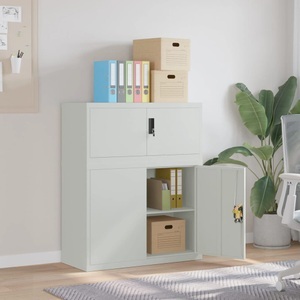 vidaXL, vidaXL Aktenschrank Hellgrau 90x40x110 cm Stahl, 