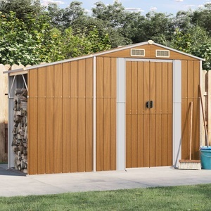 vidaXL, vidaXL Gerätehaus Braun 277x93x179 cm Verzinkter Stahl, vidaXL Gerätehaus Braun 277x93x179 cm Verzinkter Stahl