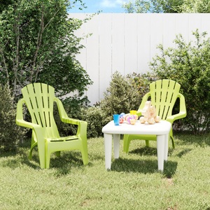 vidaXL, vidaXL Kinder-Gartenstühle 2 Stk. Grün 37x34x44 cm PP Holzoptik, vidaXL Kinder-Gartenstühle 2 Stk. Grün 37x34x44 cm PP Holzoptik