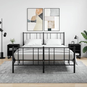vidaXL, vidaXL Nachttische 2 Stk. Schwarz 40x30x50 cm Holzwerkstoff, vidaXL Nachttische 2 Stk. Schwarz 40x30x50 cm Holzwerkstoff