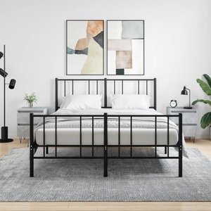 vidaXL, vidaXL Nachttische 2 Stk. Betongrau 40x35x50 cm Holzwerkstoff, vidaXL Nachttische 2 Stk. Betongrau 40x35x50 cm Holzwerkstoff