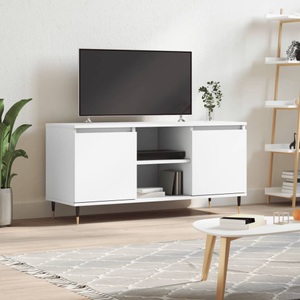 vidaXL, vidaXL TV-Schrank Weiß 104x35x50 cm Holzwerkstoff, vidaXL TV-Schrank Weiß 104x35x50 cm Holzwerkstoff