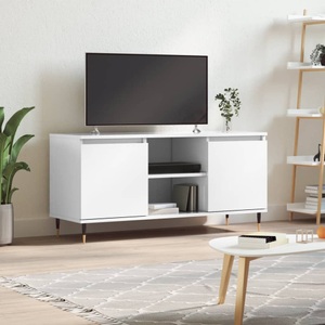 vidaXL, vidaXL TV-Schrank Hochglanz-Weiß 104x35x50 cm Holzwerkstoff