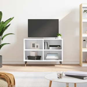 vidaXL, vidaXL TV-Schrank Hochglanz-Weiß 69,5x30x50 cm Holzwerkstoff