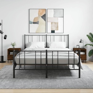vidaXL, vidaXL Nachttische 2Stk. Braun Eichen-Optik 40x35x47,5cm Holzwerkstoff, vidaXL Nachttische 2Stk. Braun Eichen-Optik 40x35x47,5cm Holzwerkstoff