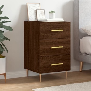 vidaXL, vidaXL Nachttisch Braun Eichen-Optik 40x40x66 cm Holzwerkstoff, 