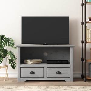 vidaXL, vidaXL TV-Schrank mit 2 Schubladen Grau 91x43x56 cm Massivholz Kiefer, vidaXL TV-Schrank mit 2 Schubladen BODO 91,5x44,5x56 cm Kiefernholz