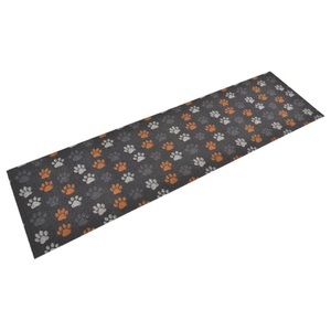 vidaXL, vidaXL Küchenteppich Waschbar Pfoten 45x150 cm Samt, vidaXL Küchenteppich Waschbar Pfoten 45x150 cm Samt