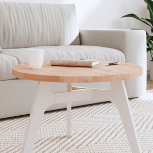 vidaXL, vidaXL Tischplatte Ø60x2,5 cm Rund Massivholz Buche, vidaXL Tischplatte Ø60x2,5 cm Rund Massivholz Buche