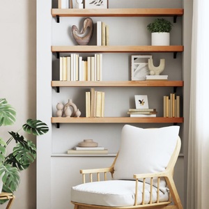 vidaXL, vidaXL Wandregal 100x20x4 cm Massivholz Buche, vidaXL Wandregal 100x20x4 cm Massivholz Buche