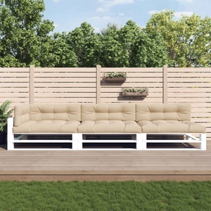 vidaXL, vidaXL Palettenkissen 7-tlg. Beige Stoff, vidaXL Palettenkissen 7-tlg. Beige Stoff