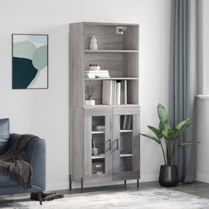vidaXL, vidaXL Highboard Grau Sonoma 69,5x34x180 cm Holzwerkstoff, vidaXL Highboard Grau Sonoma 69,5x34x180 cm Holzwerkstoff