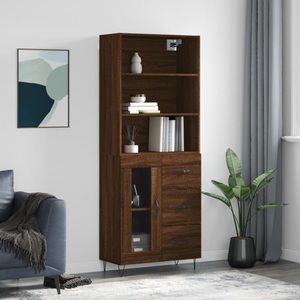 vidaXL, vidaXL Highboard Braun Eichen-Optik 69,5x34x180 cm Holzwerkstoff, vidaXL Highboard Braun Eichen-Optik 69,5x34x180 cm Holzwerkstoff