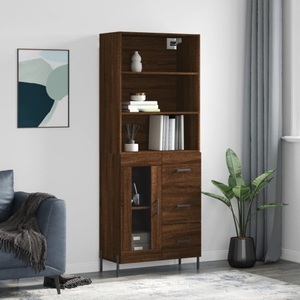 vidaXL, vidaXL Highboard Braun Eichen-Optik 69,5x34x180 cm Holzwerkstoff, vidaXL Highboard Braun Eichen-Optik 69,5x34x180 cm Holzwerkstoff