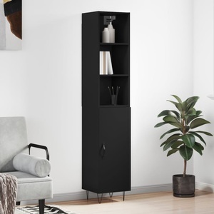 vidaXL, vidaXL Highboard Schwarz 34,5x34x180 cm Holzwerkstoff, vidaXL Highboard Schwarz 34,5x34x180 cm Holzwerkstoff