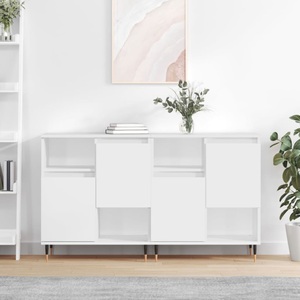 vidaXL, vidaXL Sideboards 2 Stk. Weiß Holzwerkstoff