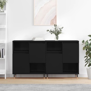 vidaXL, vidaXL Sideboards 2 Stk. Schwarz Holzwerkstoff