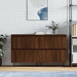vidaXL, vidaXL Sideboards 2 Stk. Braun Eichen-Optik Holzwerkstoff